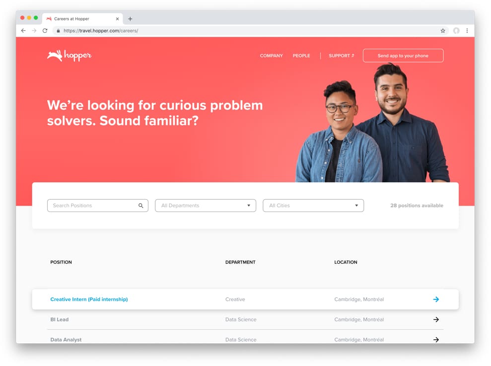 Hopper's careers page