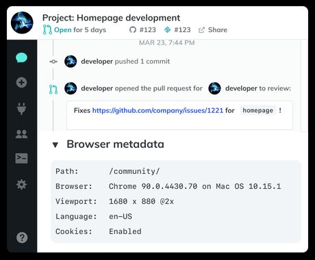 Graphic showing how metadata are attached to every comment